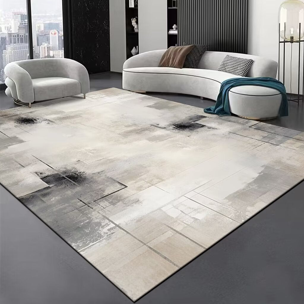 Contemporary Wave Pattern Area Rug Bowlift