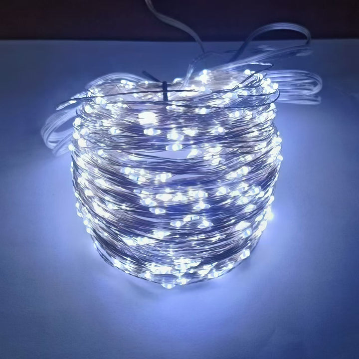 Solar Copper Wire Fairy String Lights With Dual Stake Panels Bowlift