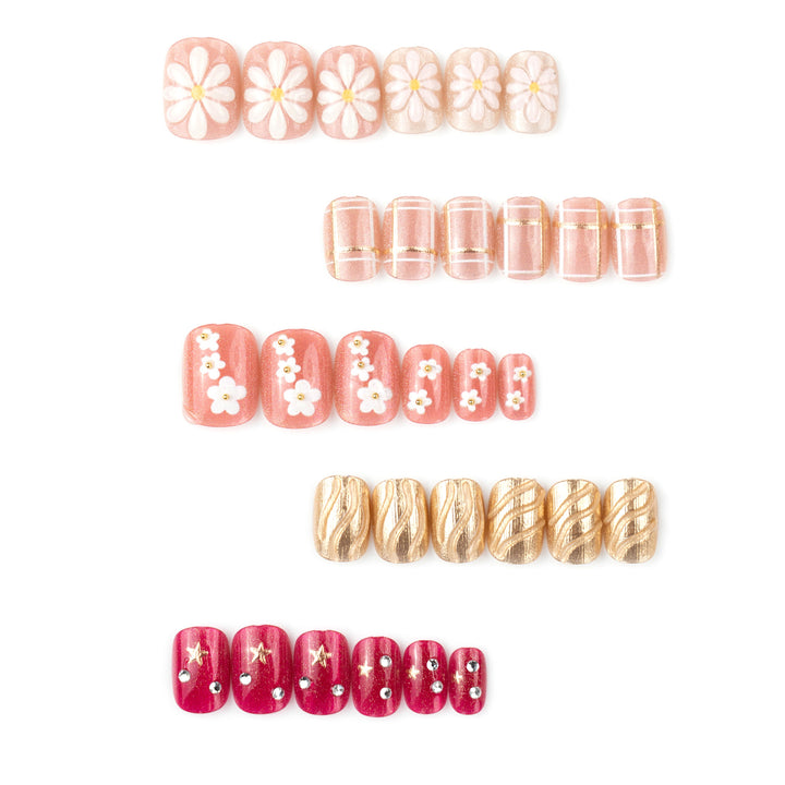 Floral Decorative Press-On Nail Art Bowlift