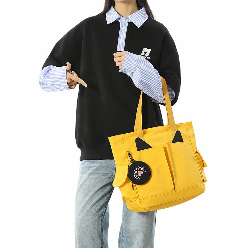 Playful Cat Ear Design Tote Bag Bowlift