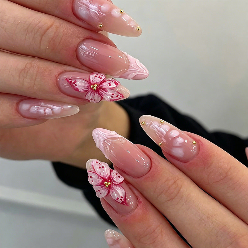 DIY Art Nail Set with Floral Accents Bowlift