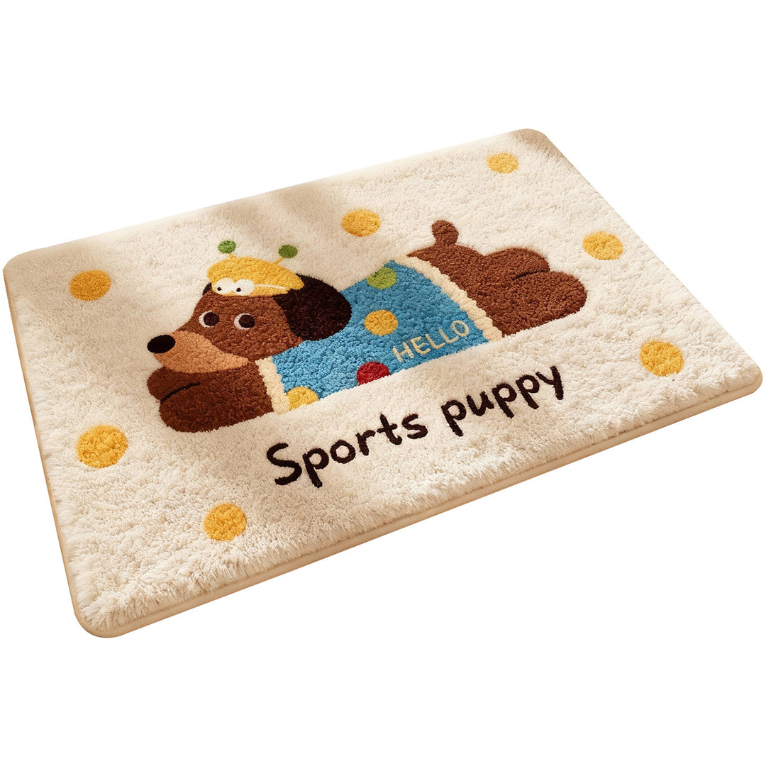 Cartoon Dog-themed Bath Rug Bowlift