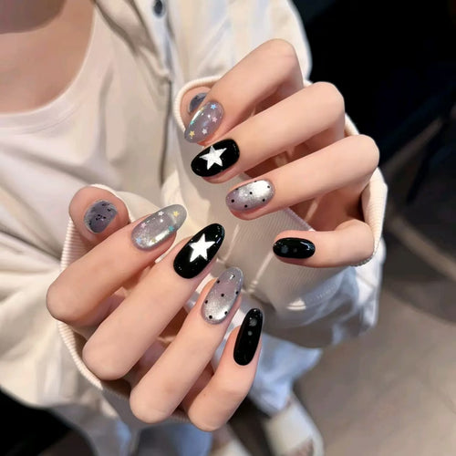 Artistic Starry Nail Art
