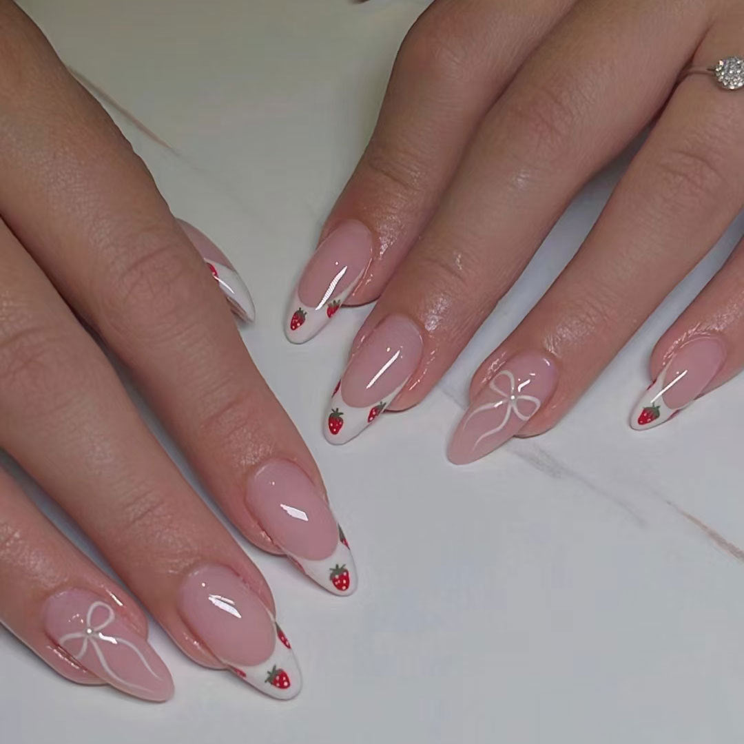 Strawberry Design Acrylic Nail Art Set