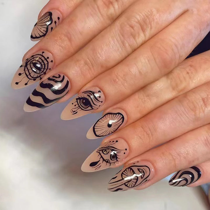 Artificial nail set with unique patterns Bowlift