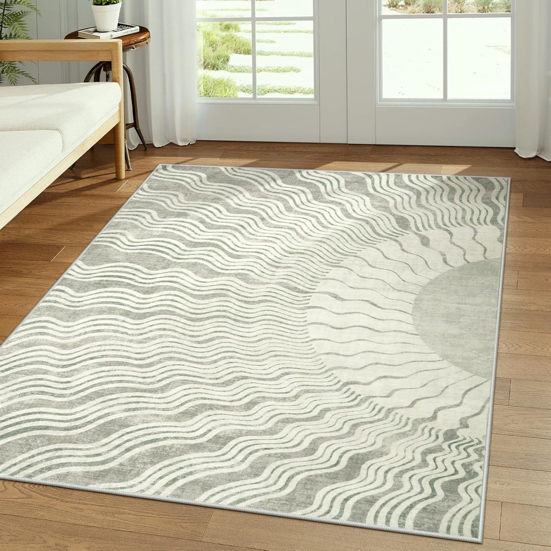 Artistic Wave Pattern Area Rug Bowlift