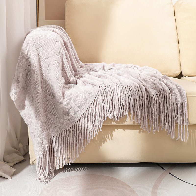 Decorative Fringe Throw Blanket Bowlift