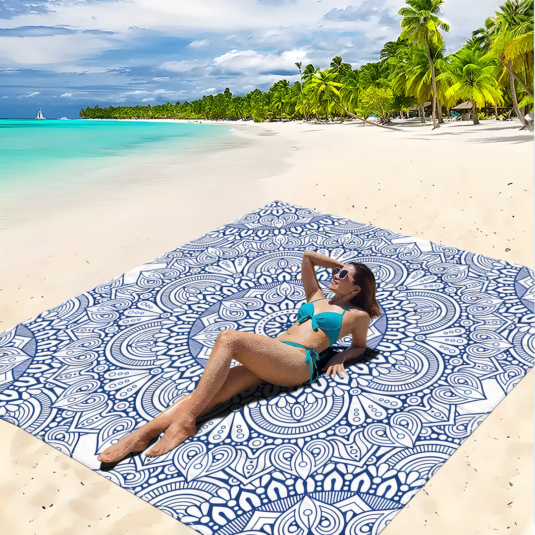 Mandala Design Beach Mat Bowlift