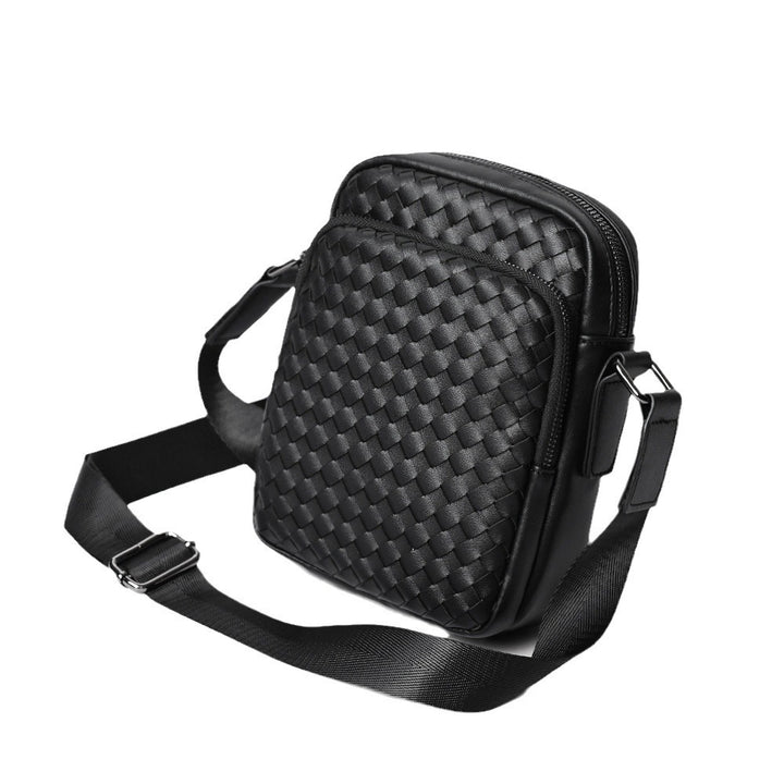 Practical Crossbody Bag with Woven Design Bowlift