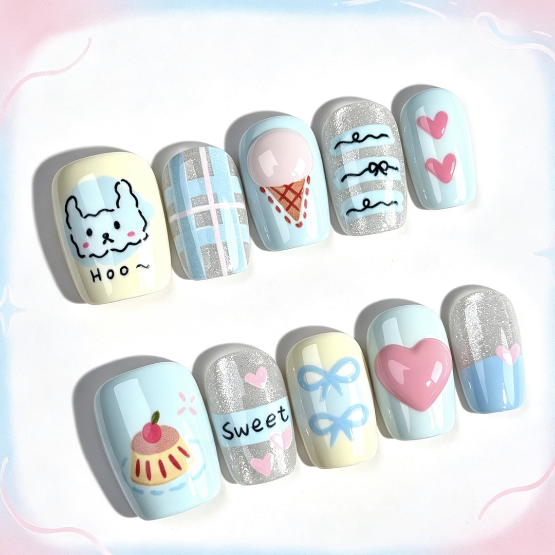 Fun Character-Themed Press-On Nail Set