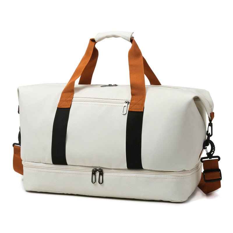 Sporty travel bag with adjustable shoulder strap and organizer compartments Bowlift