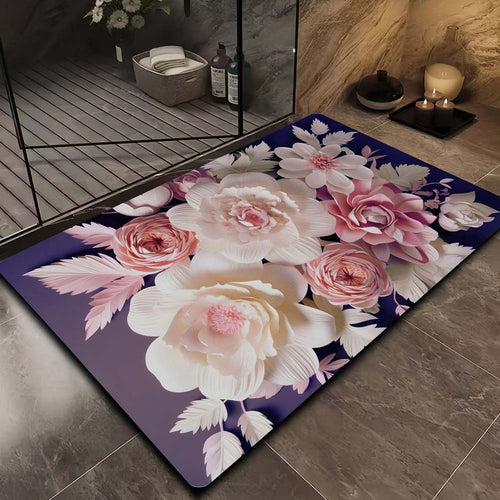 Floral Design Bath Mat