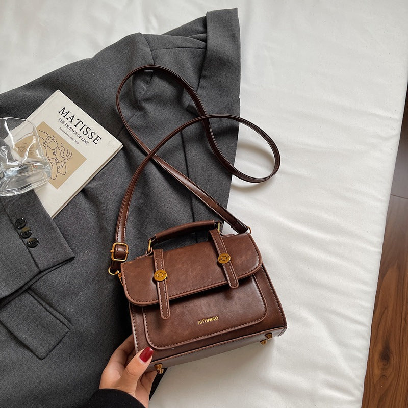 Compact Leather Handbag Bowlift
