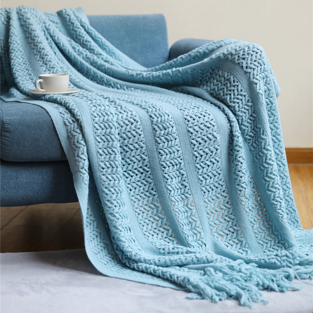 Premium Handcrafted Fringe Throw Blanket Bowlift