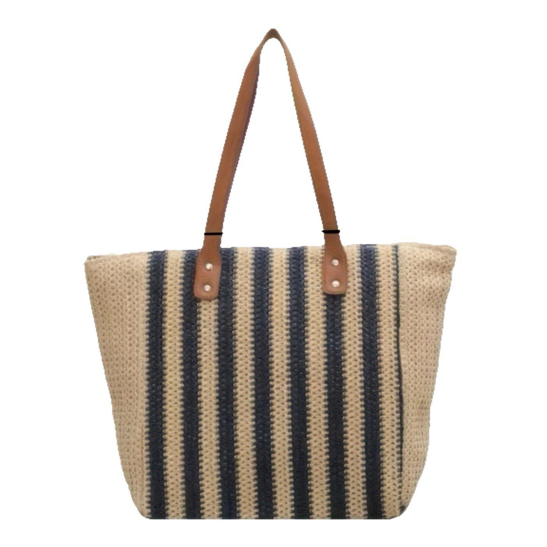 Handcrafted beach bag with structured stripe pattern Bowlift