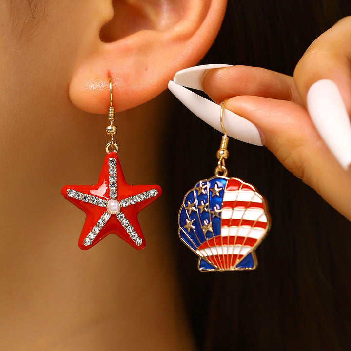 Women's unusual star-rose acrylic earrings with feather-light wearing comfort and fishhook closure Bowlift