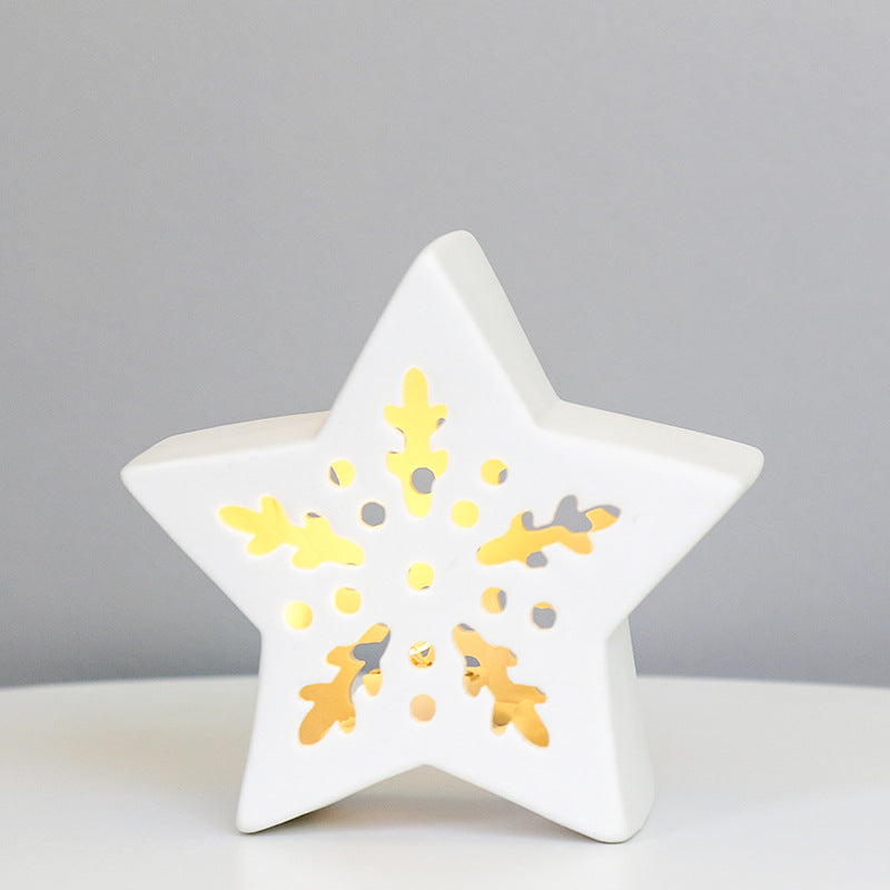 Star-Shaped Decorative Ceramic Candle Holder Bowlift