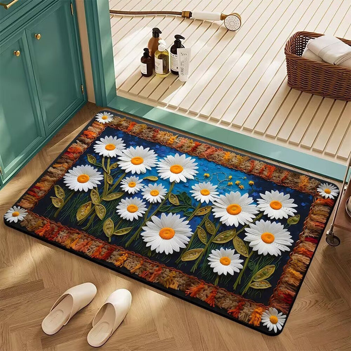 Floral Patterned Bath Mat Bowlift