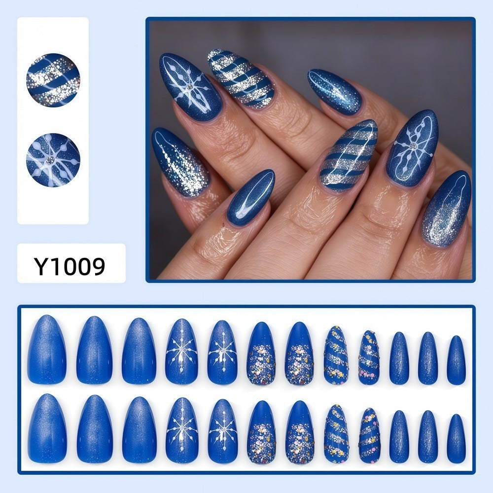 Artificial Nails Set with striking glitter and pattern designs Bowlift