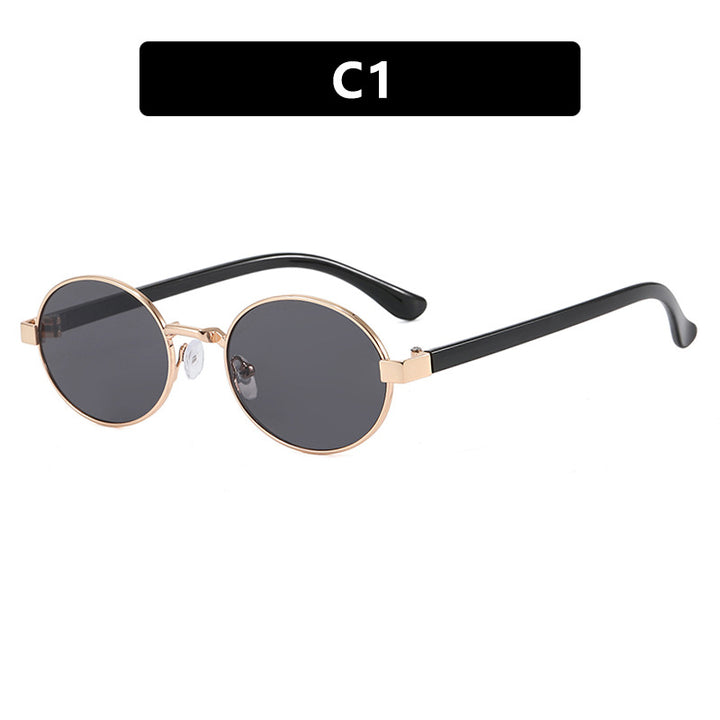 Women's round glasses with elegant metal frame and adjustable nose pads Bowlift
