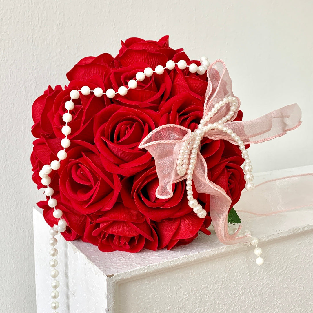 Luxurious Silk Rose Wedding Bouquet