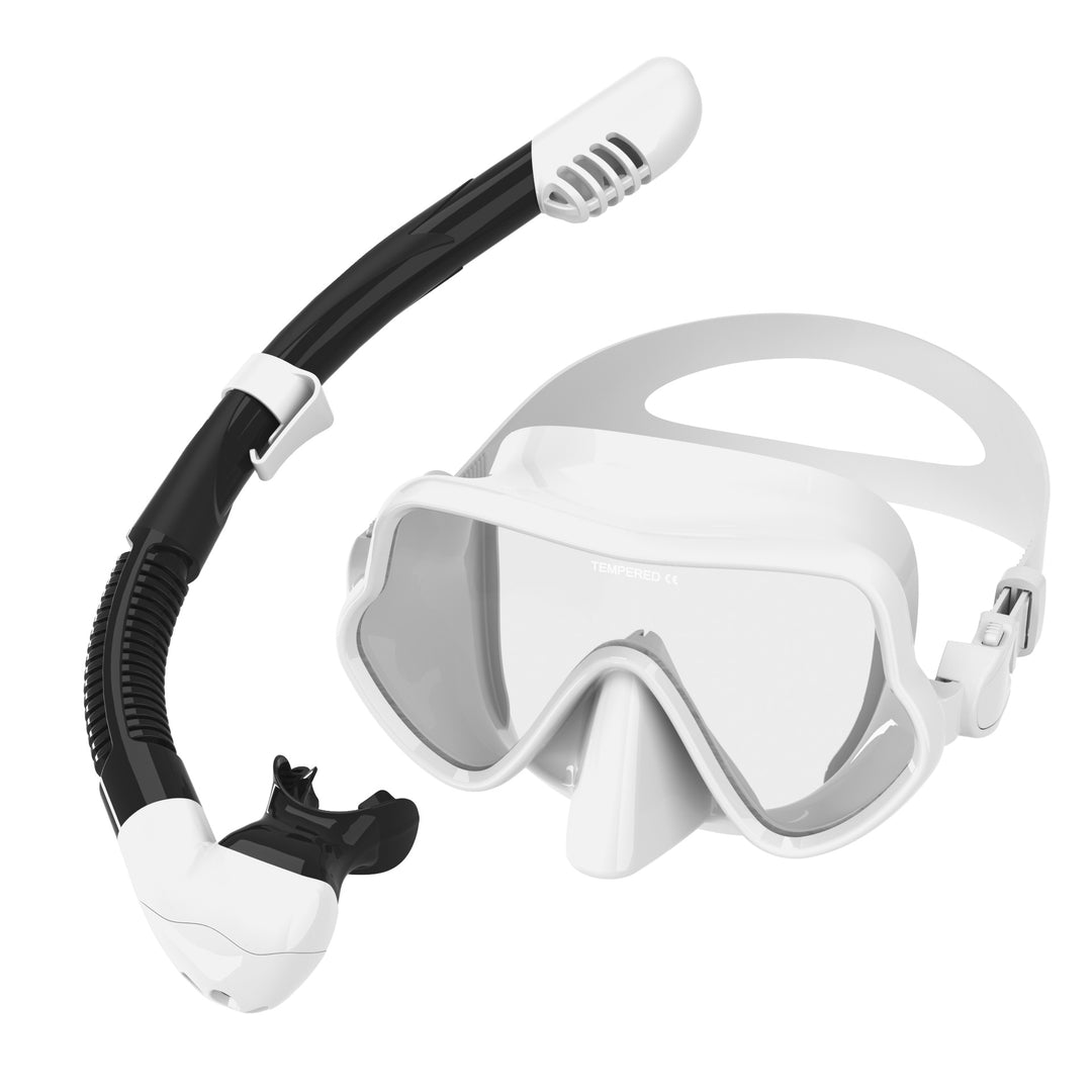 Ergonomic diving mask with flexible breathing tube Bowlift