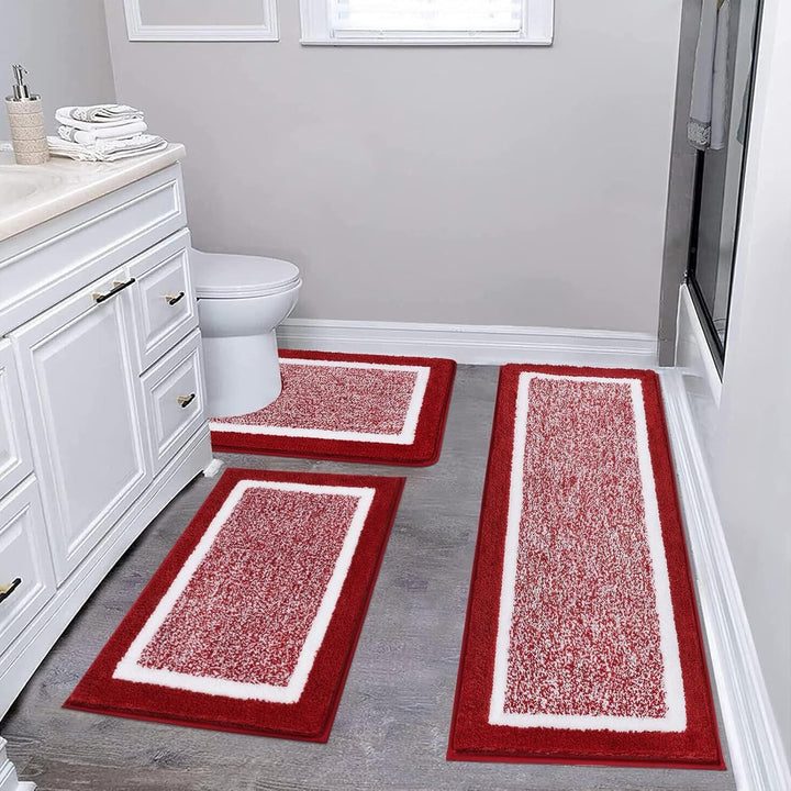 Plush Bathroom Area Mat Set Bowlift