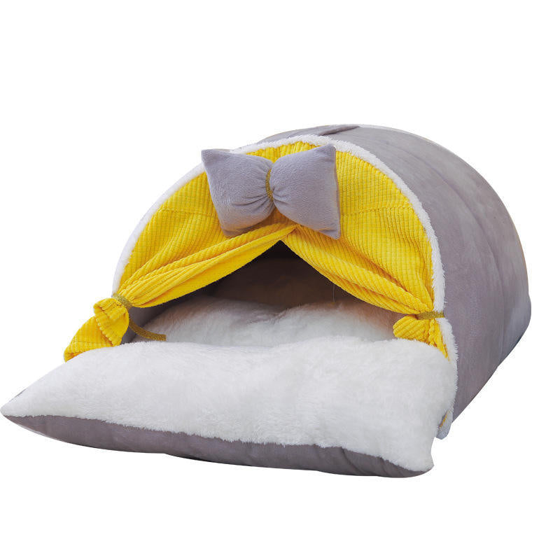 Cozy Feline Hideaway  Dog Bed