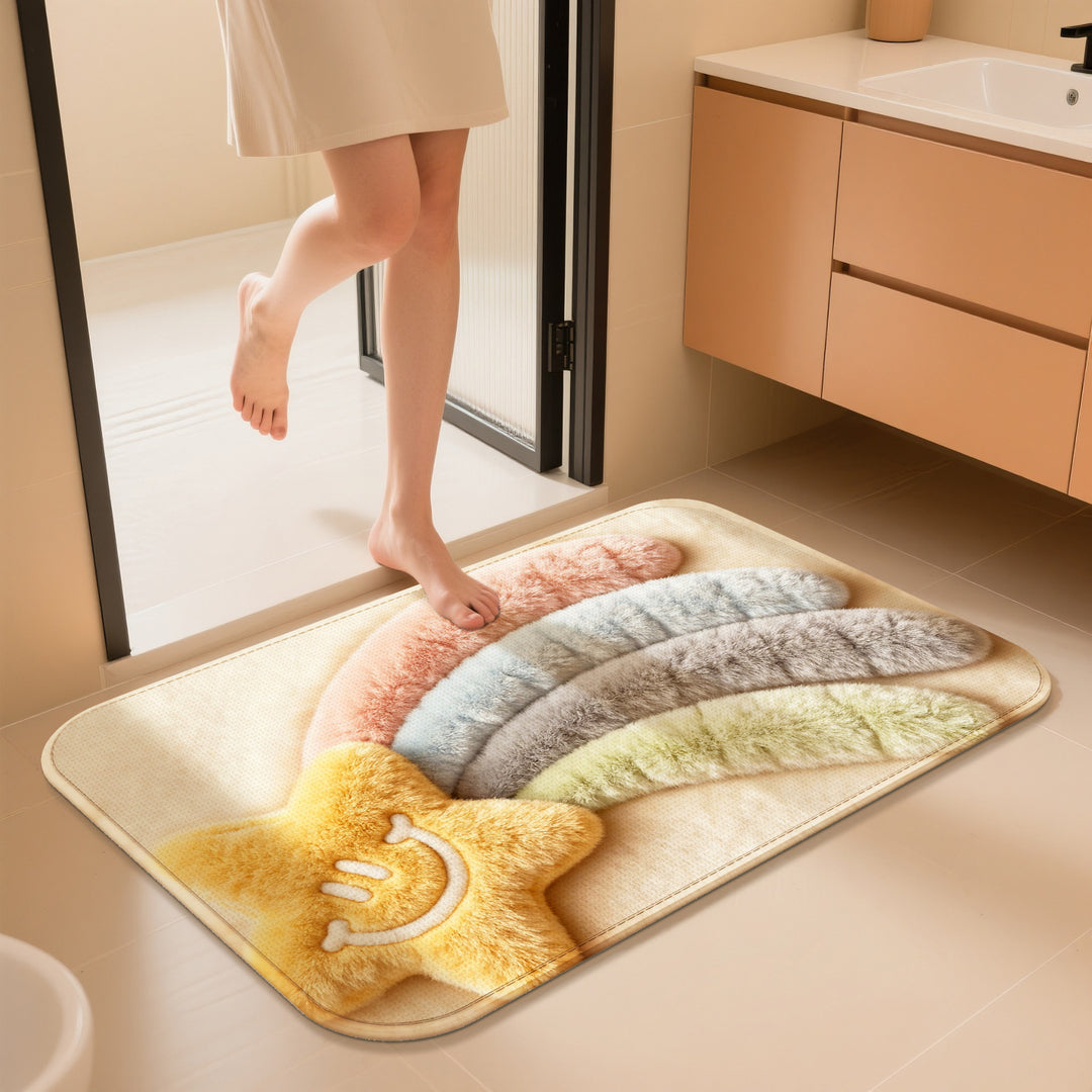 Floral Pattern Bath Mat Bowlift