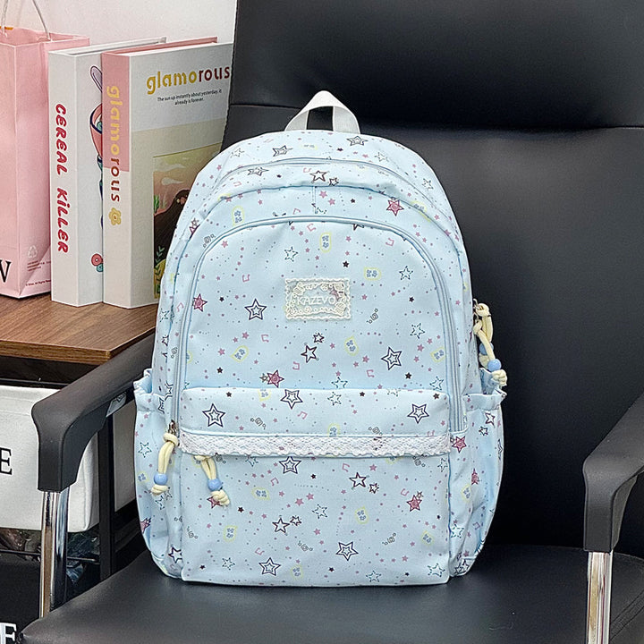 Cartoon-Themed Multi-Pocket Backpack Bowlift