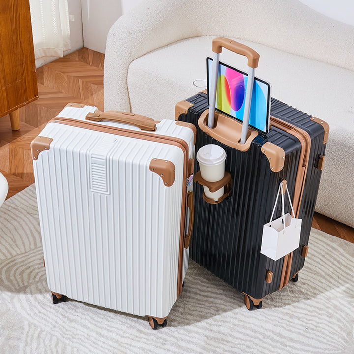 Unisex Textured Multi-Functional Hard-Shell Luggage Bowlift