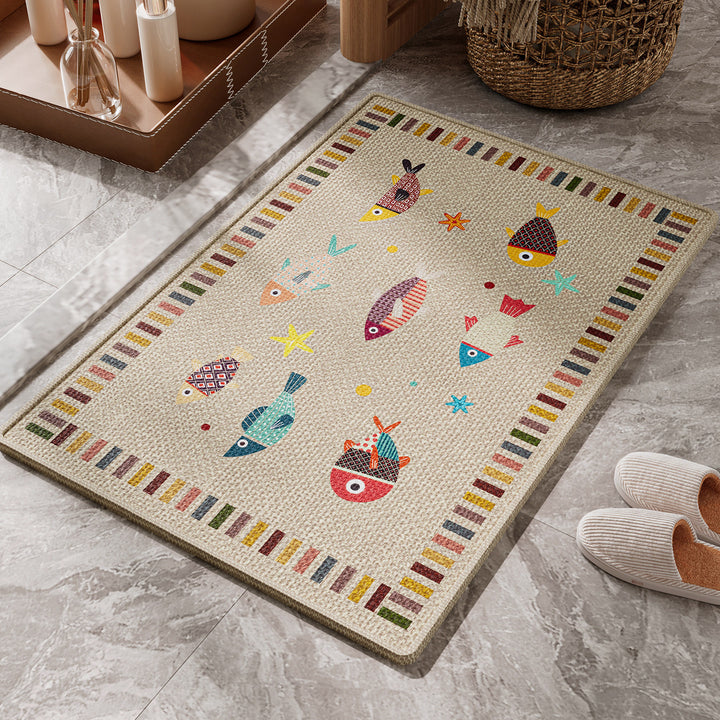 Cute Bear-Themed Bath Mat for Bathroom Floor