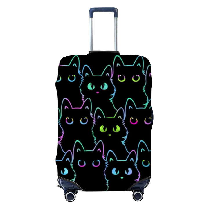 Unisex non-elastic luggage cover with graffiti print and zipper opening, stretchable protective cover with non-slip inner fastening Bowlift