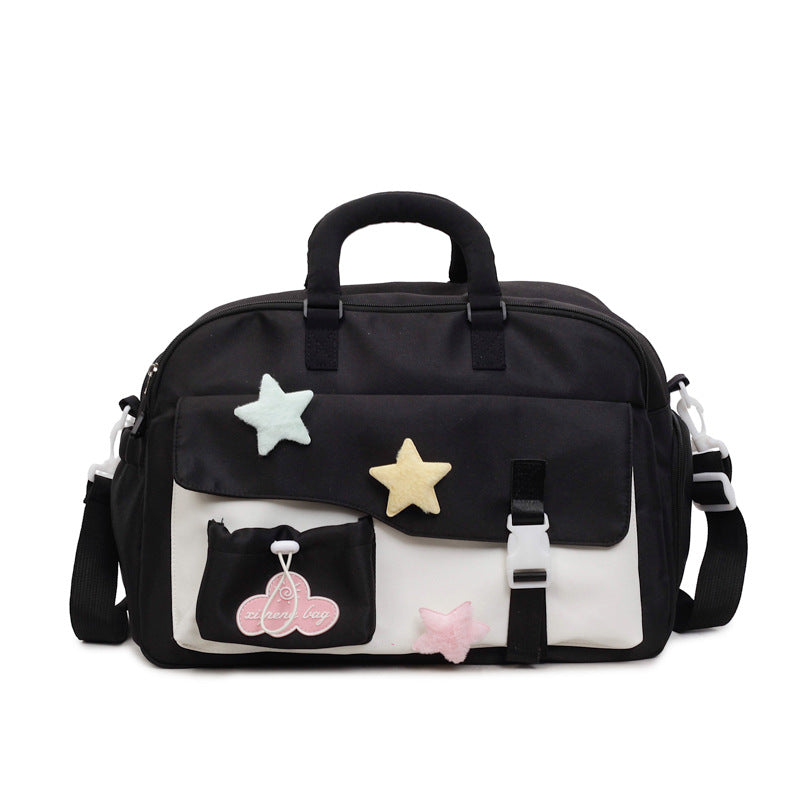 Multi-Pocket Cute Star-Themed Travel Duffel