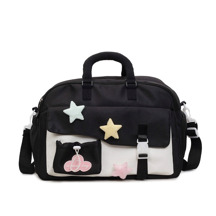 Multi-Pocket Cute Star-Themed Travel Duffel