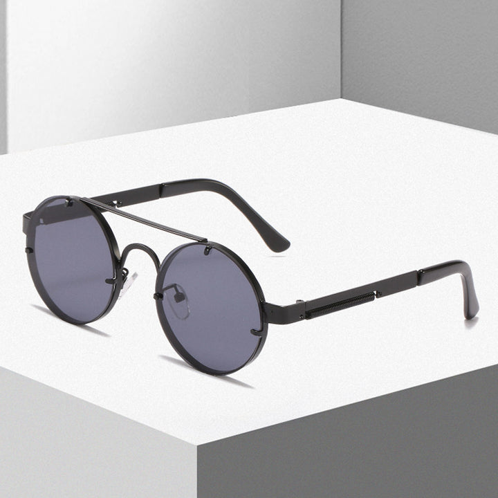 Women's round designer sunglasses with innovative metal frame and protective lenses Bowlift
