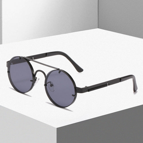 Women's round designer sunglasses with innovative metal frame and protective lenses Bowlift