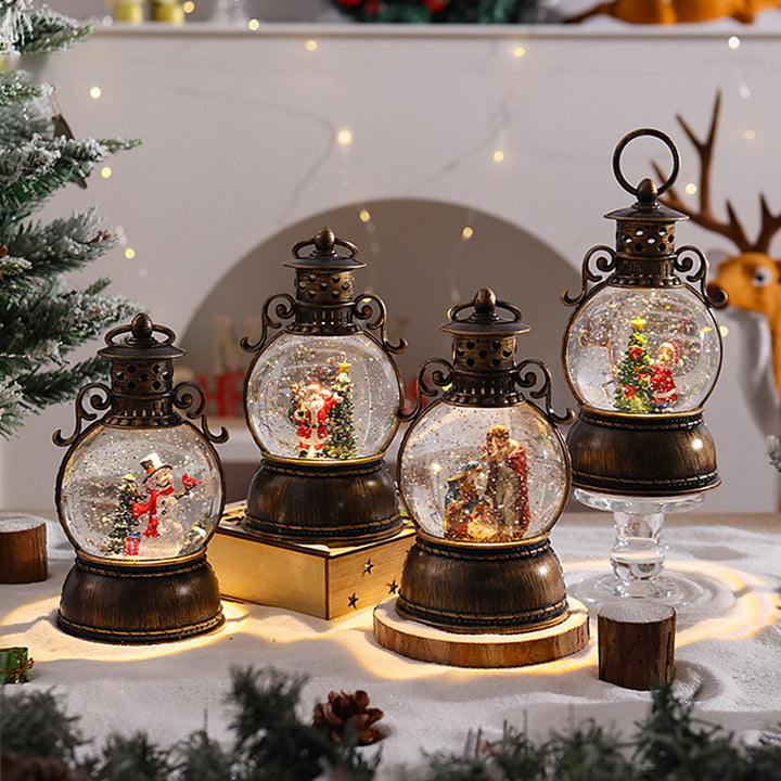 Nostalgic Christmas lantern with snow globe Bowlift