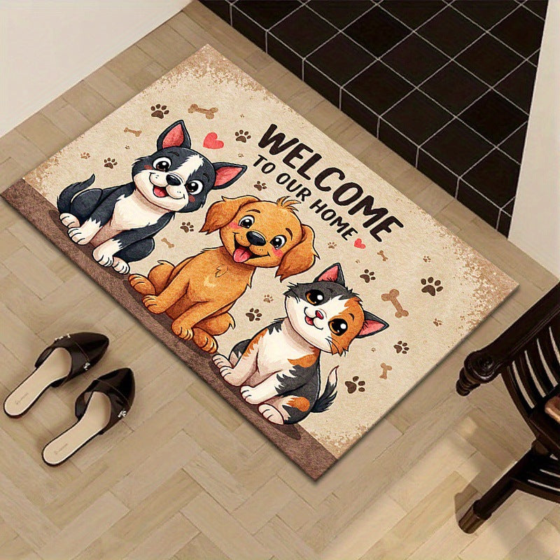 Cat-Themed Decorative Doormat Bowlift