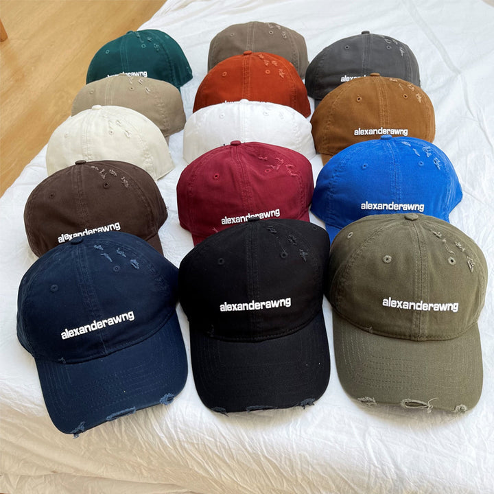 Unisex Distressed Cotton Baseball Cap Bowlift