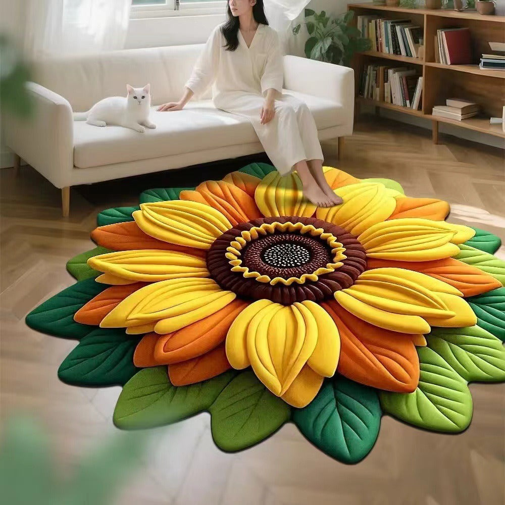 Floral-Themed Memory Foam Area Rug Bowlift
