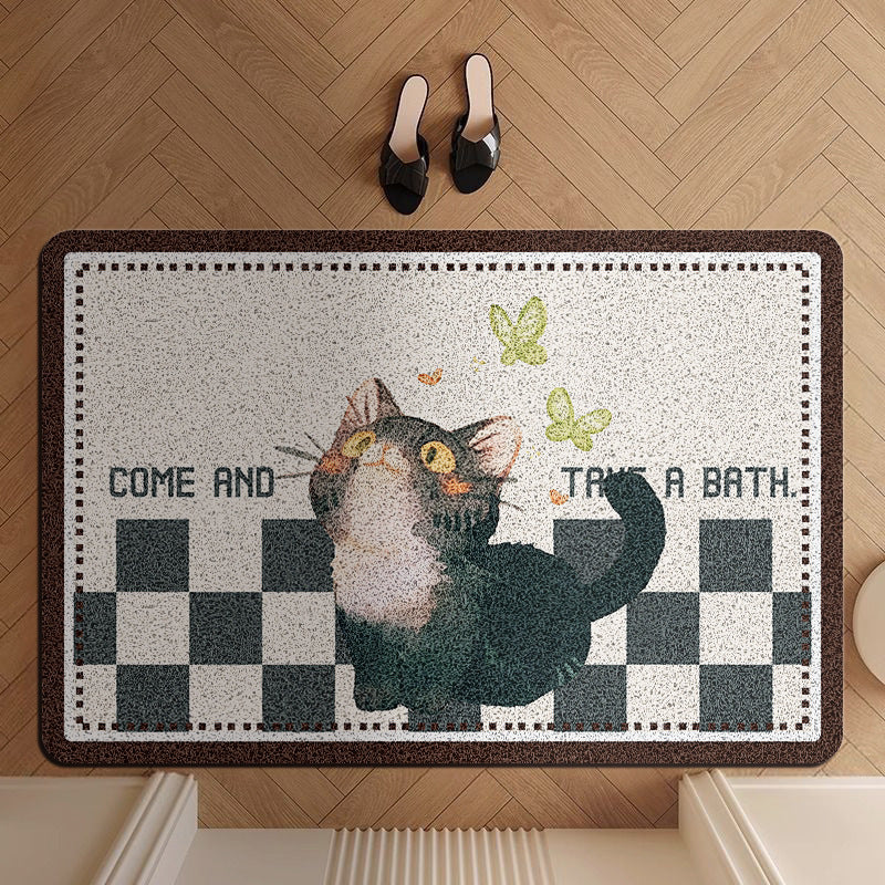 Cat-Themed Doormat Bowlift