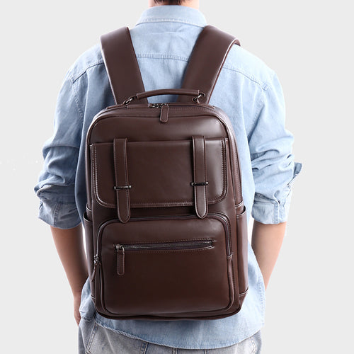 Leather Laptop Backpack Bowlift