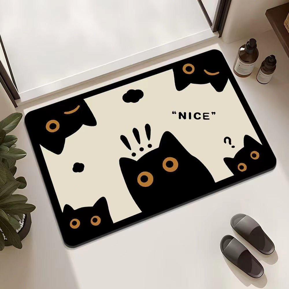 Playful Cat-Themed Entrance Mat Bowlift