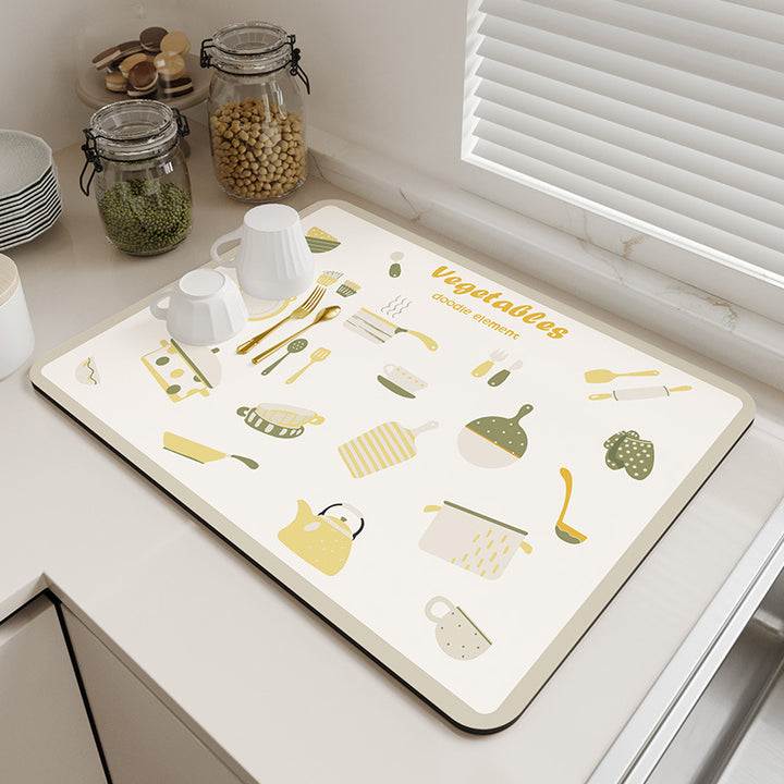 Decorative Kitchen Counter Mat Bowlift