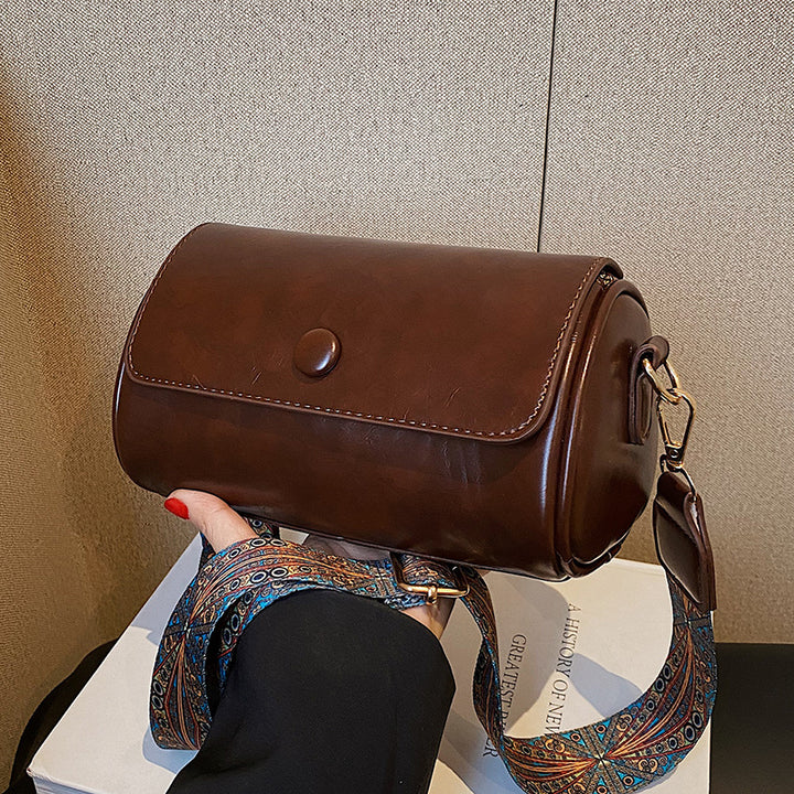 Retro Leather Crossbody Bag Bowlift