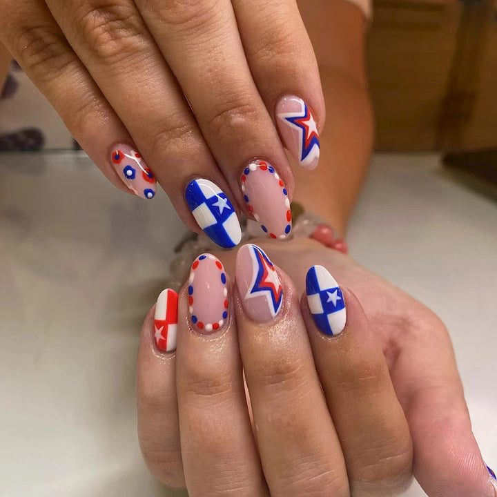 Patriotic Themed Press-On Nail Art