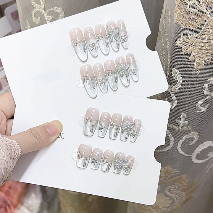 Elegant Decorative Press-On Nail Art Set Bowlift