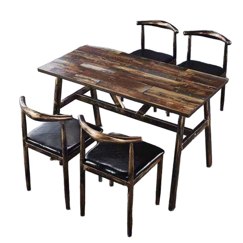 Vintage dining table with custom license plate design Bowlift