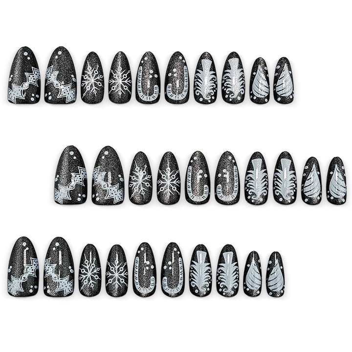 Artificial nails with festive winter design Bowlift